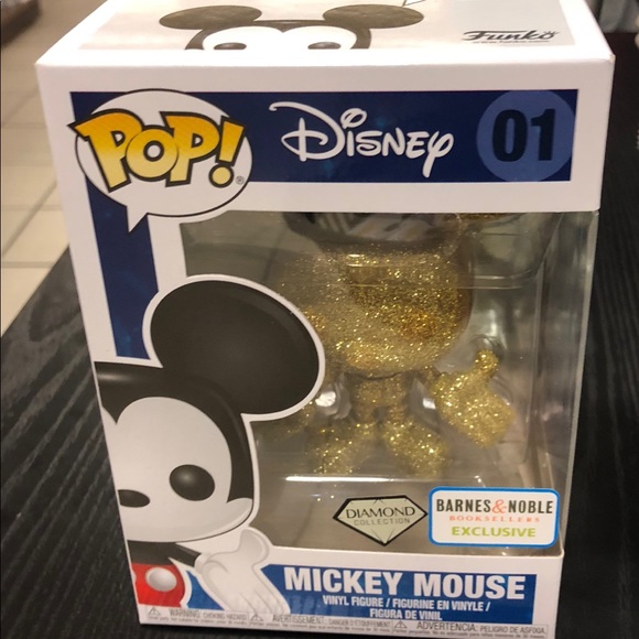 Vinyl FunKo Free Shipping! Mickey Mouse Mickey Gold Diamond Glitter Pop